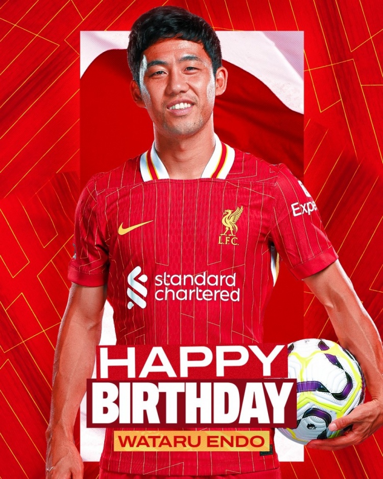  利物浦祝遠(yuǎn)藤航32歲生日快樂，球員加盟紅軍至今出戰(zhàn)62場比賽