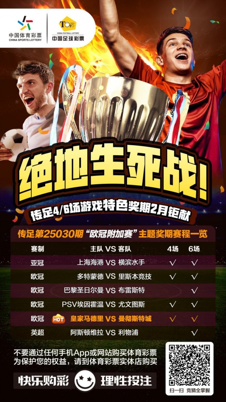  絕地生死戰(zhàn)！傳足特色獎期第25030期聚焦歐冠附加賽