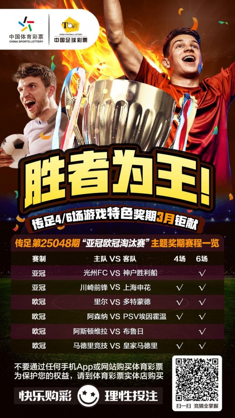  勝者為王！傳足特色獎(jiǎng)期第25048期聚焦亞冠歐冠淘汰賽